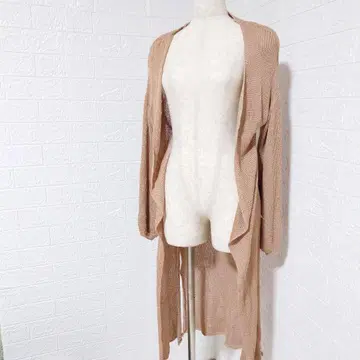 0057 롱 가디건 니트 비침 슬릿 버튼리스