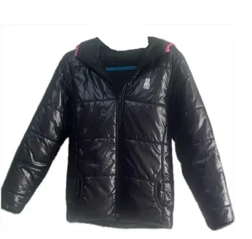 CUNE 후드 부착 블랙 다운 자켓