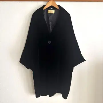기모노 코트 블랙 벨벳풍 sizeL