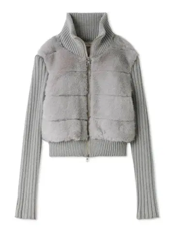 SNIDEL 퍼 니트 블루종