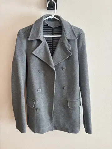 ZARA MAN 그레이 피 코트 더블 브레스트 사이즈 38 M