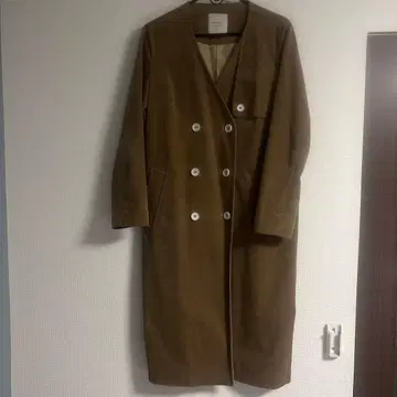 miroir 브라운 더블 브레스트 롱 코트