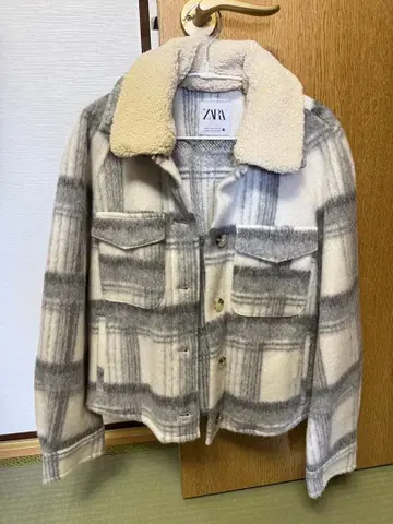 ZARA 플리스 체크 셔츠 자켓 M