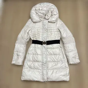 벨트 포함 다운 코트 화이트