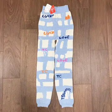 와코루 츠모리치사토 니트 레깅스 따뜻한 소재 스카이블루 M L