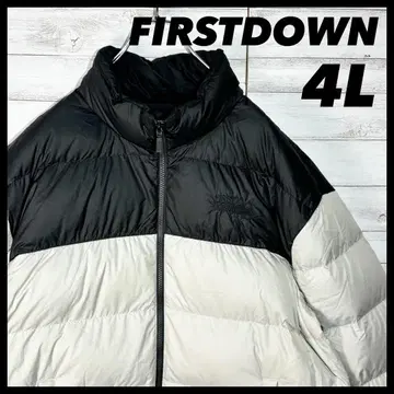 FIRST DOWN 바이컬러 다운 자켓 4L 사이즈 블랙 x 그레이