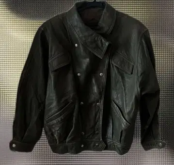 Alain Cazalis 천연 가죽 가죽 자켓 빈티지 집업