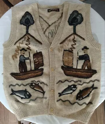 INCATEX 알파카 100% 니트 베스트 페루제 레트로