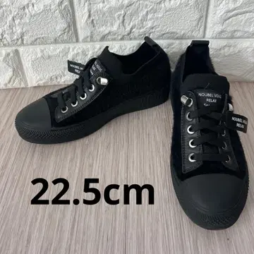 새상품급 누벨 보 그리 릴랙스 보아 니트 통굽 신발 블랙