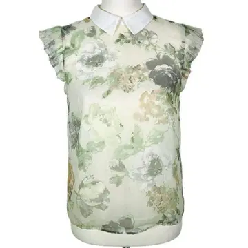 리랜드트루 블라우스 슬리브리스 꽃무늬 일본제 사이즈 2