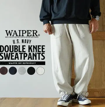 미사용 새상품 WAIPER.inc 더블니 스웨트 팬츠 오트밀