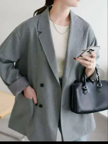 Discoat W 브레스 빅 자켓 그레이