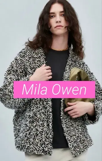 Mila Owen 미라 오웬 믹스 트위드 니트 가디건