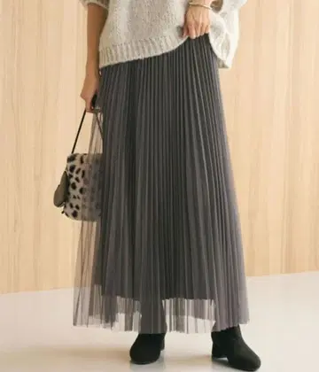 미사용 새상품 green label 2WAY 튤 플리츠 스커트