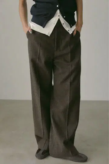 etre tokyo 체크 트위드 센터 크리즈 팬츠 새상품