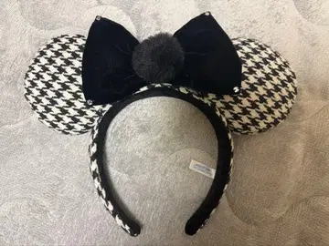 미니 머리띠 블랙 하운드투스 체크 패턴 디즈니