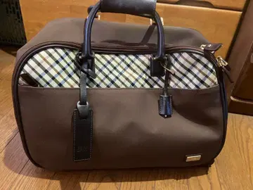 보스턴 백 체크 무늬 브라운