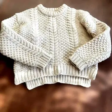 새상품급 저널 스탠다드 relume 굵은 아이보리 케이블 니트 스웨터