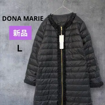 [택 포함 새상품] DONA MARIE 프릴 경량 롱 코트 L 블랙