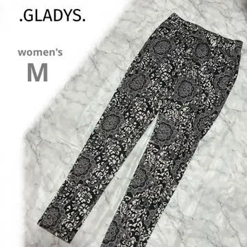GLADYS. 꽃무늬 슬림핏 팬츠 여성용 M 핏 스트레치 레깅스