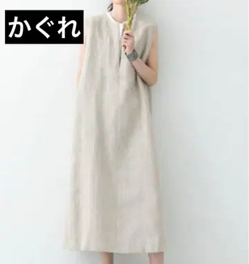 택 포함 새상품 카구레 린넨 박스 원피스