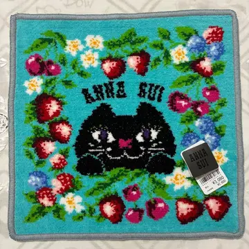 안나수이 타월 손수건 셔닐 직조 고양이