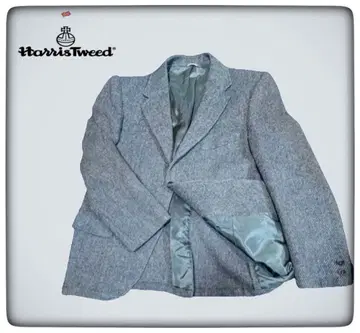 해리스 트위드 테일러드 자켓 헤링본 울 빈티지 70s
