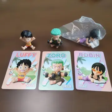 반다이 미니 피규어 루피 조로 로빈 3체 세트