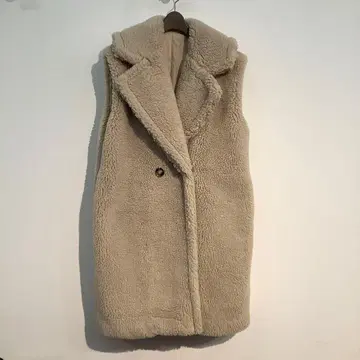 ELFRANK 보아 롱 베스트 테디베어 베스트 사이즈 F