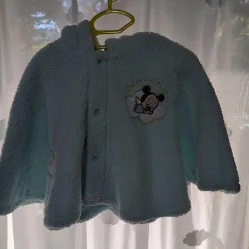 디즈니랜드 구매 미키 자수 플리스 케이프 스카이블루