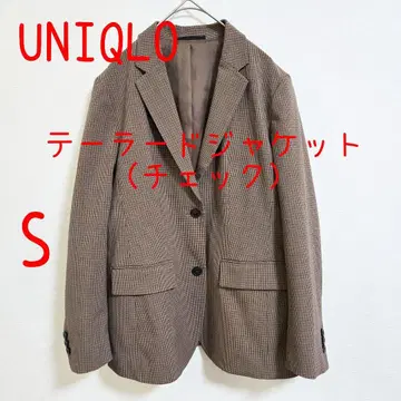 유니클로 테일러드 자켓 체크 브라운 S 새상품급