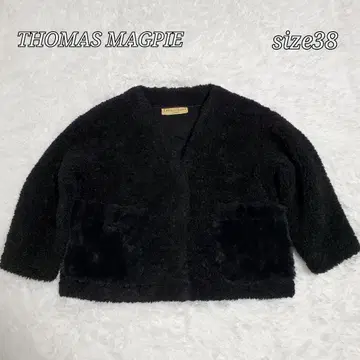 새상품급 토마스 맥파이 보아 자켓 퍼 포켓 사이즈 38 블랙
