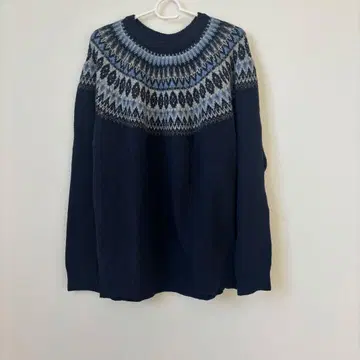 coen 네이비 노르딕 무늬 스웨터 M 남성용