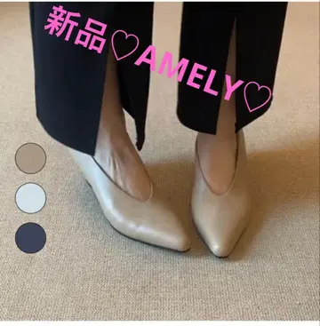AMELY 새상품 스틸레토 로우힐 펌프스 베이지