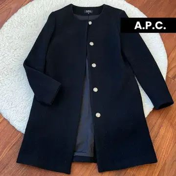 APC 아페쎄 노카라 울 블랙 코트 34 S