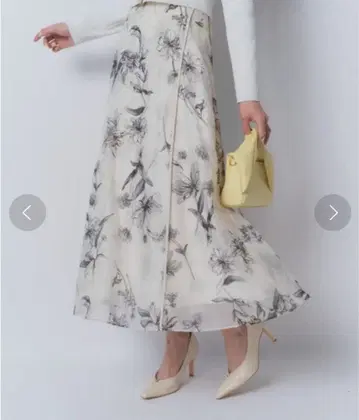 JUSGLITTY 시어 플라워 프린트 스커트