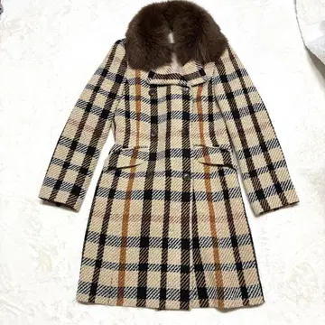 DAKS 닥스 롱 코트 체크 38 사이즈