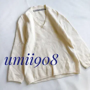 umii908 우미908 45R 울 니트 아이보리 V넥