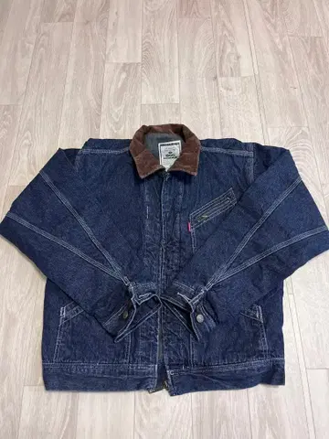 DOG HOUSE 다크 네이비 데님 자켓 코듀로이 옷깃 사이즈 L