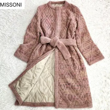 빅 사이즈 오렌지 택 미쏘니 벨티드 코트 44 모헤어 50%