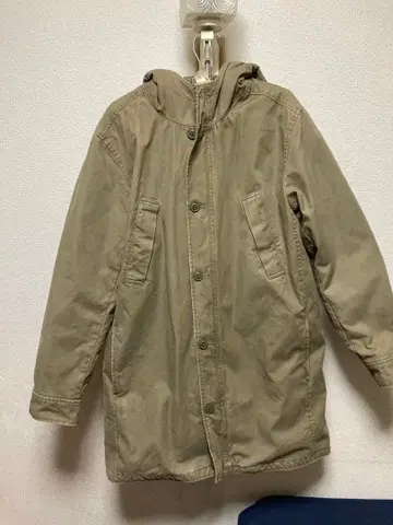 GAP 카키 모즈 코트 후드 부착