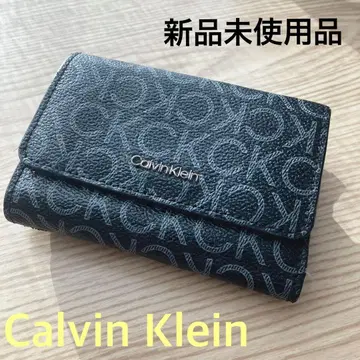[ 미사용품 ] Calvin Klein 3단 폴더형 지갑 블랙