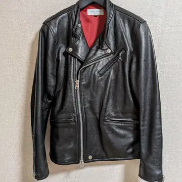 레트로 그레이드 블랙 가죽 자켓 M