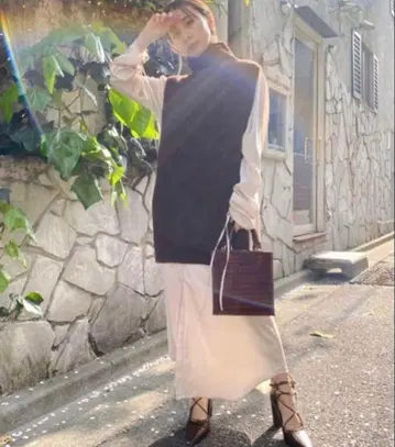 Ameri VEST LAYERED SHIRT DRESS