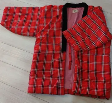 [새상품급] 구루메가스리 핸드메이드 도테라 LL 사이즈 빨검 체크