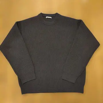 AURALEE 오라리 다크 그레이 리브 크루넥 스웨터 사이즈 5