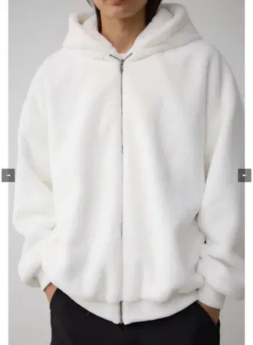 AZUL B-HEAT 인조 모피 후드티 화이트