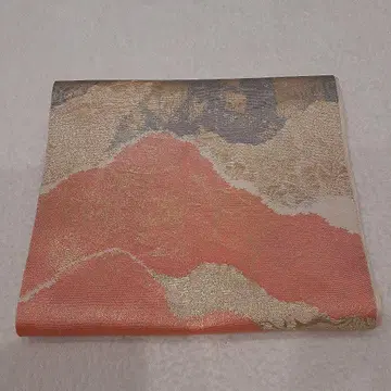 후쿠로 오비 오렌지 골드 컬러 추상 무늬