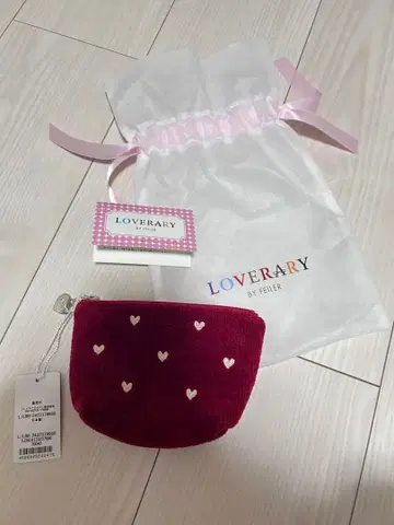 새상품 페이 라브라리 바이 페이 라브라리 하트 보트형 파우치 S