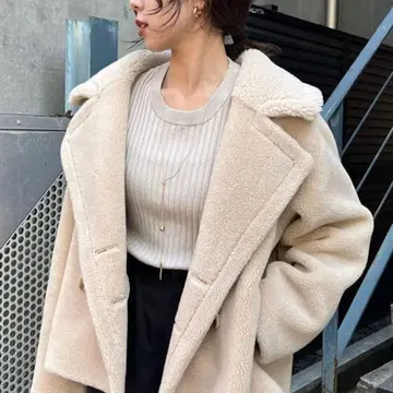 Jena espace merveilleux 빅 칼라 보아 자켓